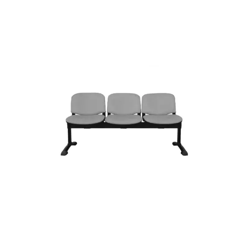 Chaise Visiteur Banquette 3 PLACES base noir simili cuir