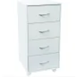 Meuble blanc 4 tiroirs sur roulettes  L*H*P : 45/90/40
