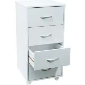 Meuble blanc 4 tiroirs sur roulettes WERKA PRO