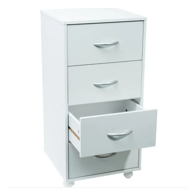 Meuble blanc 4 tiroirs sur roulettes  L*H*P : 45/90/40