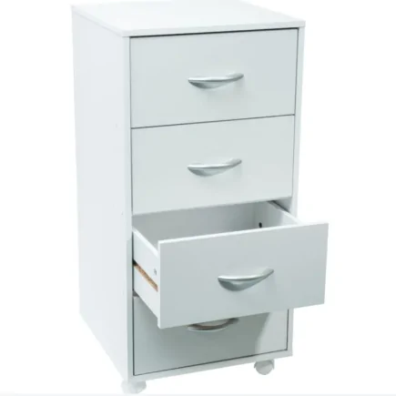 Meuble blanc 4 tiroirs sur roulettes  L*H*P : 45/90/40
