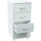 Meuble blanc 4 tiroirs sur roulettes  L*H*P : 45/90/40