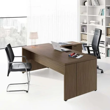 Bureau de Direction design  avec retour Italien piètement extérieur So Luna