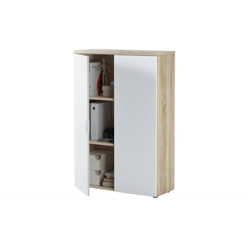 Armoire de rangement SIENA bureau avec 2 portes , L*H*P : 80/120/40cm