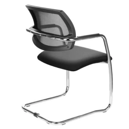 Chaise Visiteur Urban Avec Dossier En Résille & Assise Rembourrées Noir