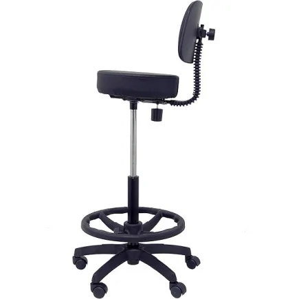 Chaise Tabouret Architecte avec rebord en similicuir