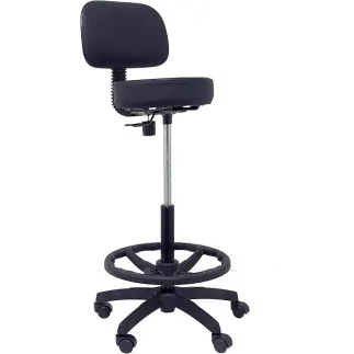 Chaise Tabouret Architecte avec rebord en similicuir