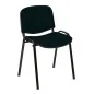 Chaise smart simili cuir de réception empilable polyvalente et robuste,  Noir