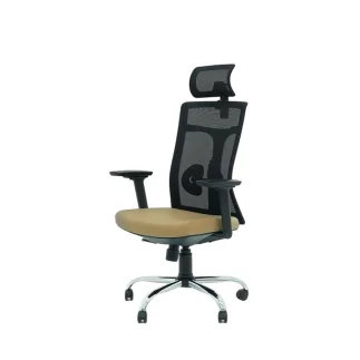 Chaise Directeur SUBLIME Avec Accoudoirs et base chromé– marron