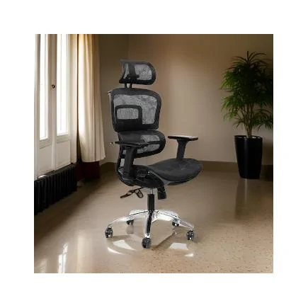 Chaise VENISE dossier et assise ajustable tissu maillé imperméable base chromé