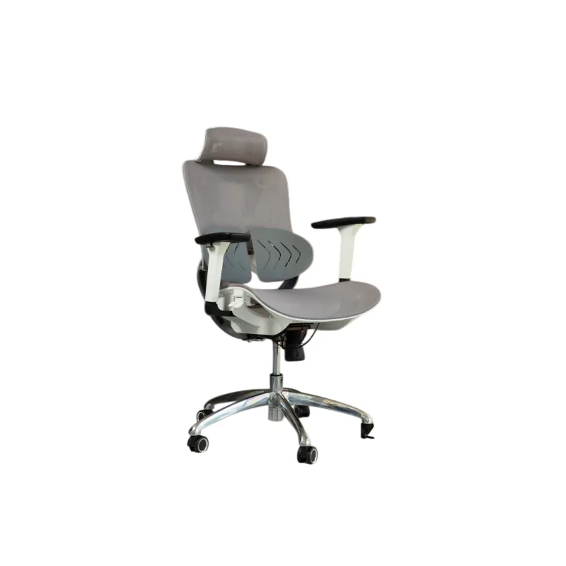 Chaise de direction ergonomique PRISMA avec excellente maille respirante base chromé, Gris