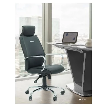 Chaise de bureau CARMEN ergonomique haut de gamme base chromé , Gris*OSLO