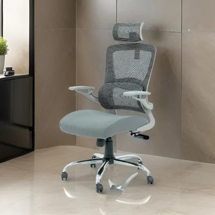 Chaise Directeur SAPHIR Réglable en hauteur du dossier incurvé est très confortable, Gris