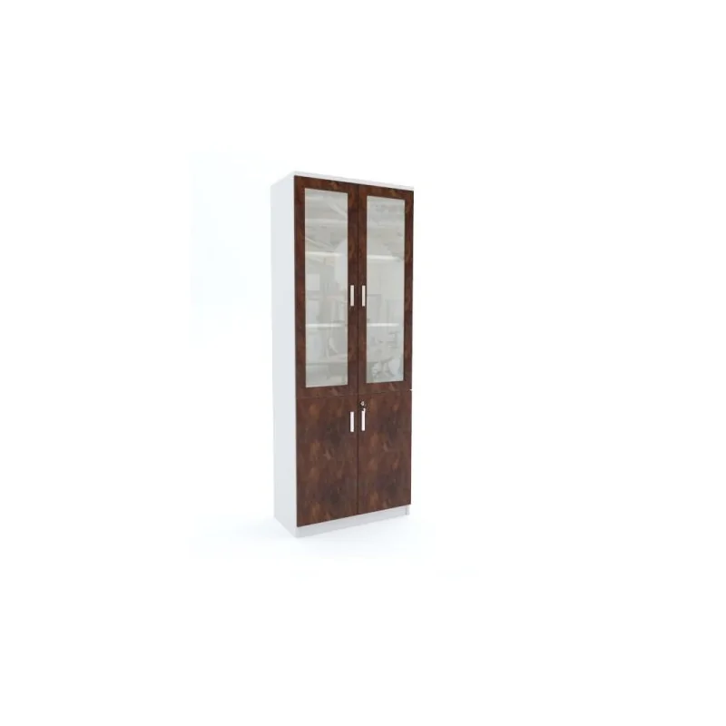 Armoire pleine hauteur partie inférieure en bois et partie supérieure en verre 90L*50P*200H