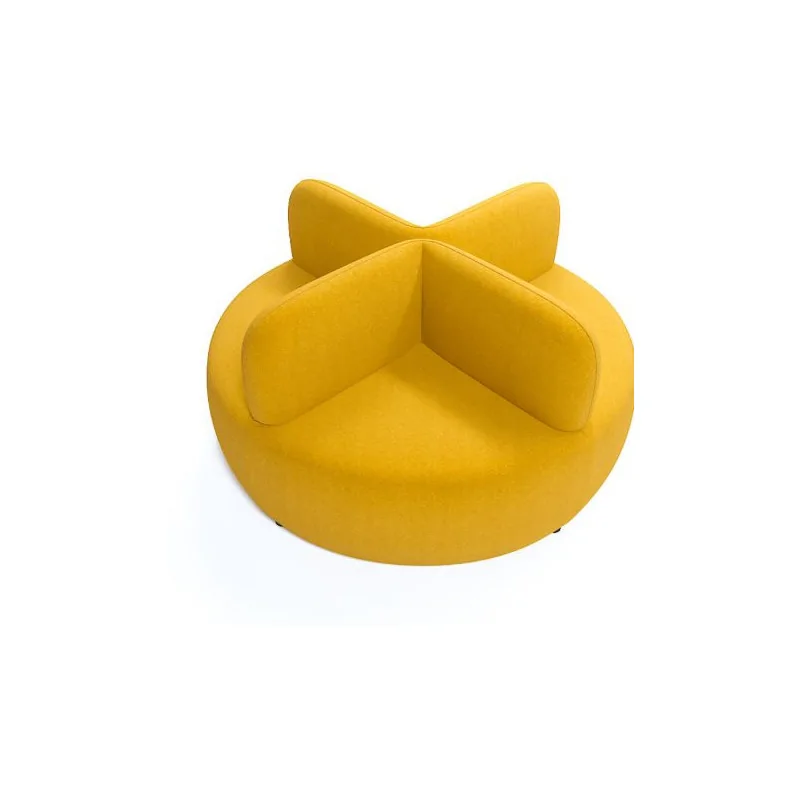 Canapé Bureau ronde shape 4 Places jaune
