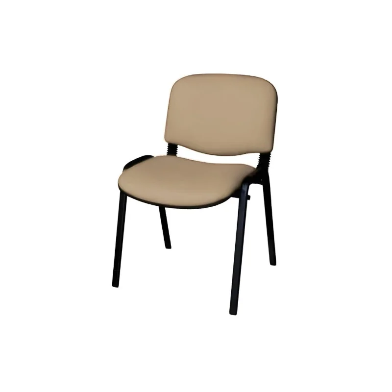 Chaise Iso simili cuir de réception empilable polyvalente et robuste,  beige
