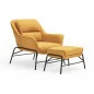 Fauteuil Telsa Jaune avec pouf - Métal