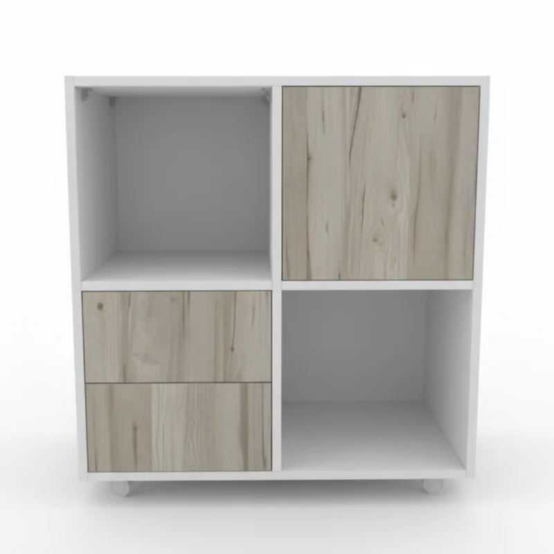 rangement de bureau tempo blanc et grège