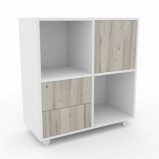 rangement de bureau tempo blanc et grège