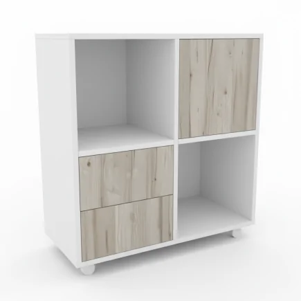 rangement de bureau tempo blanc et grège