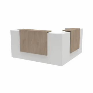 Banque d'accueil ALPHA blanc et chene