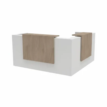 Banque d'accueil ALPHA blanc et chene