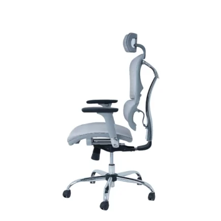 Chaise VENISE dossier et assise ajustable tissu maillé imperméable base chromé, Gris*hero