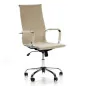 Chaise directeur LUXE HD base en acier chromé un dossier et des accoudoirs rembourrés en similicuir, TAUPE* MONACO HD