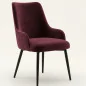 chaises vintage en tissu effet velours Burgundy COSETTE
